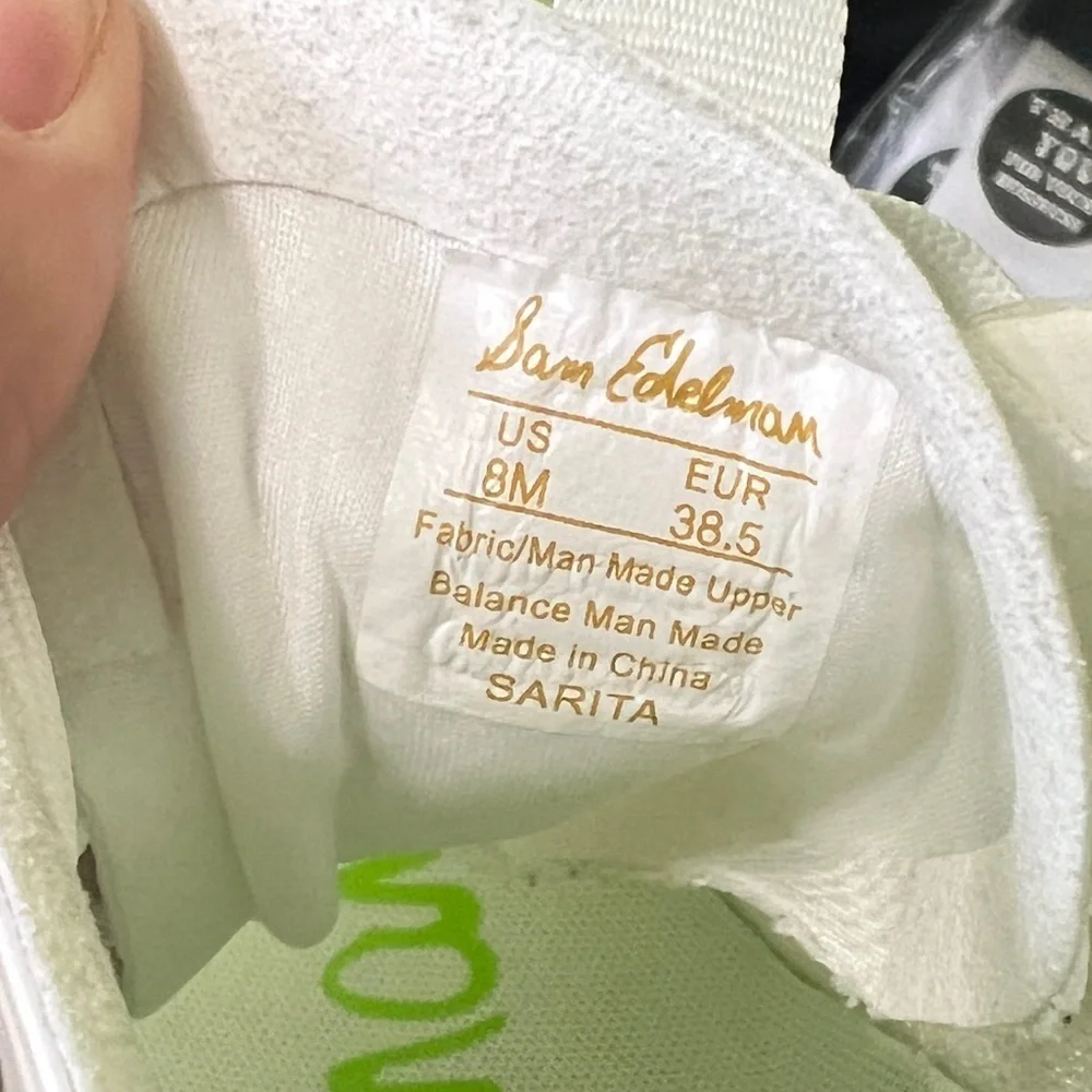 Sam Edelman Sarita Sneakers Women's Size 8 M White Mesh Ortholite Comfort Foam